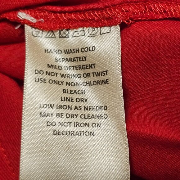 Maeve Anthropologie Embellished Top Blouse Women Size 12 Red Lined Chiffon - Picture 12 of 13